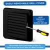 100mm (4 Inch) Square Vent Cover - Black 155mm x