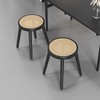 [PJ Collection] Natural Rattan Top Wood Stool, Rattan Stool, Small