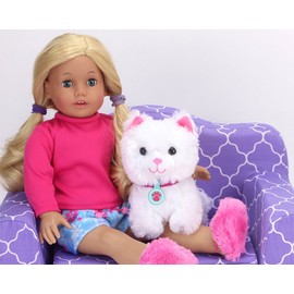 Sophia's 18" Doll 10 pc. White Plush Kitten, Carrier, and Accessories