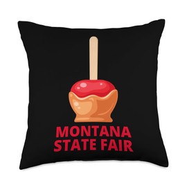 Montana State Fair Caramel Apple Candy County Fair Throw Pillow