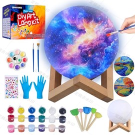 LBOLYUMEG Paint Your Own Moon Lamp Kit,Art Supplies Arts and Crafts for Kids Ages 8-12,Crafts for Girls 8-12,Night Light Kids Crafts Ages 4-8,Birthday Easter Gift for Girls Boys Age 3 4 5 6 7 8+(Moon)