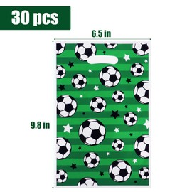 30pcs Football Party Bags for Kids Small Soccer Birthday Gift Bags for Birthday Sports with Handle (Football)