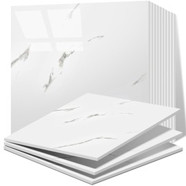Vieshful 20pcs Peel and Stick Backsplash Tile，12"x12" Self Adhesive Marble Tile for Wall, PVC Waterproof Shower Wall Panels, Back Splash Stick on Tiles for Kitchen Bathroom Living Room (Not Real Tile)