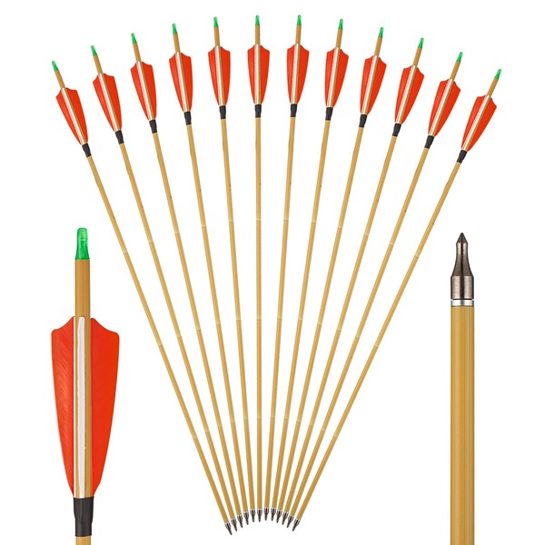 TOPARCHERY Premium 30" Carbon Hunting Arrows with 4" Real Turkey