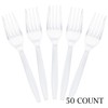 Plasticpro Clear Plastic Forks Disposable Cutlery Utensils 50 Count