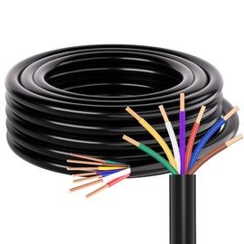 60FT 7 Way Trailer Wire 10/2 12/1 14/4 AWG Multi Gauge -30°C to 105°C CCA Traditional SAE (Purple Wire) 7 Conductor Harness, Fit for Utility/Equipment/Cargo Trailer/RV, No Paper& Quartz Powder Inside