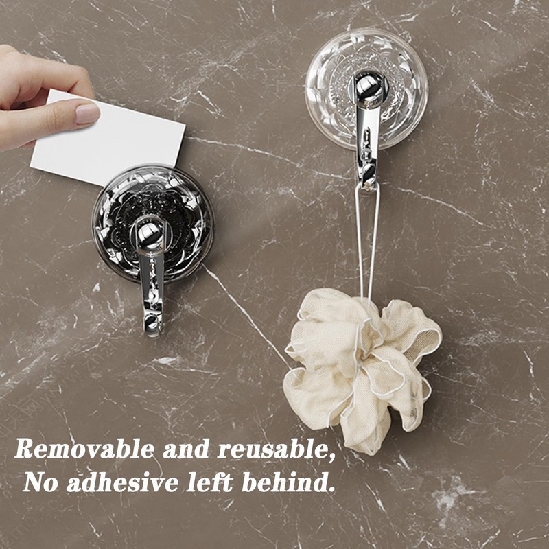DRHYO 3Pack Water Ripple Suction Hooks, Vacuum Suction Cup Hooks,