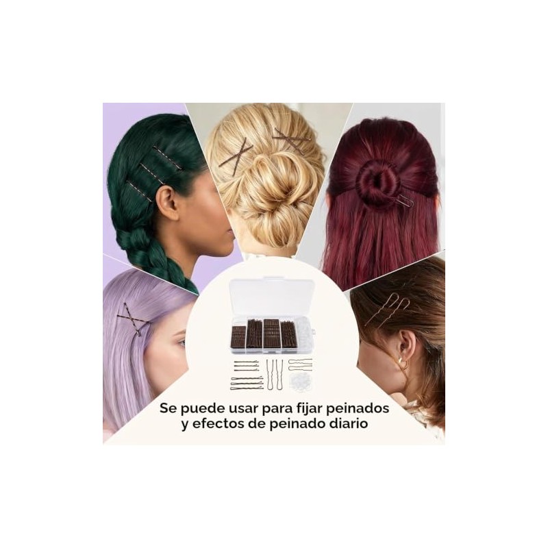 ZAKASEA - Kit de 300 Accesorios para Cabello: 100 Pasadores