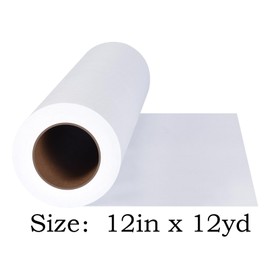 Seneme Soft & Cozy Embroidery Stitch Cover 12" x 12 Yd Fusible Stabilizer for Machine Embroidery Covering Scratchy Stitches (White Light Weight)