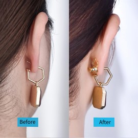 Earring Lifter Backs, DCRSLB Earring Back for Droopy Ears 4PCS Crown Shape Support Backings for Heavy Earrings Plus 4PCS Silicone Backers Locking Replacements for Studs,Mixed Color