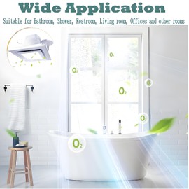 JOANAJO Bathroom Exhaust Fan with LED Light Ceiling Mount Ventilation Fan 120 CFM,Voltage 110V,4 Inch Duct Quiet Bathroom Ventilation Exhaust Fan for Shower/Restroom/Office