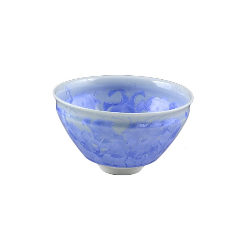 Kyo Ware KTA825 Kiyomizu Pottery Kiln Matcha Bowl, Flower Crystal