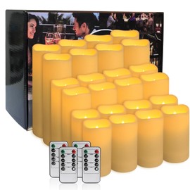Grcdoyvl 24-Pack Flameless LED Candles with Remote Control - Battery Operated Fake Candles, Timer Function, 3 Brightness Levels, Indoor Outdoor Use for Wedding, Christmas, Home Decor