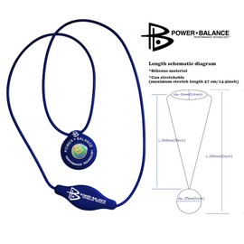 Power Balance Silicone Pendant Necklace for Men and Women, stretched sport necklace. (blue)