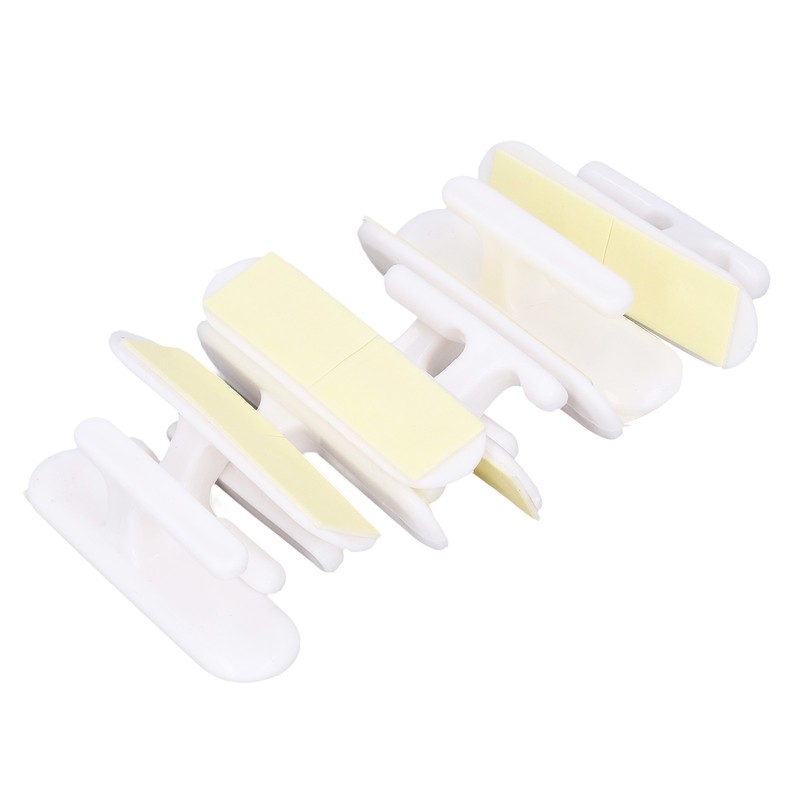 8Pcs Wall Self Adhesive Curtain Hooks White Reusable Plastic Curtain