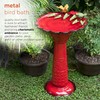 Alpine Corporation - 28" Tall Outdoor Metal Birdbath with Birds
