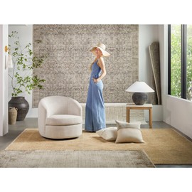 Livabliss x Galey Alix Myrtle Avenue V Vintage Checkerboard Area Rug, 5'3" x 7'7" (5' x 8'), Taupe Checkered