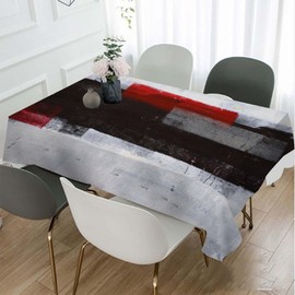 Tablecloth Black White Red Graffiti Table Cloth Rectangle Table 60 x 84 Inch Modern Classic Art Painting Rectangle Unique Creative Kitchen Decorations for Home Dinner Party