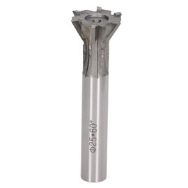 Dovetail Cutter, 60 Degree 6 Flutes Cemented Carbide 25mm Milling End Mill Carbide Milling Cutter for Non Ferrous Metal