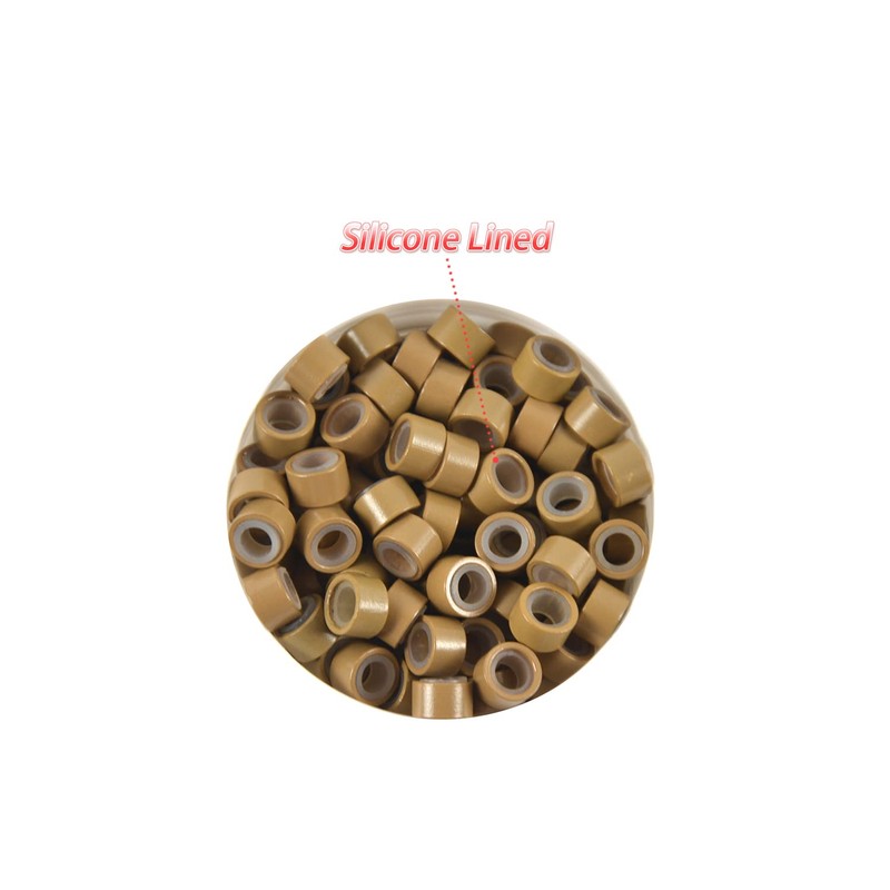 1000 unidades de microanillos forrados de silicona de 5 mm