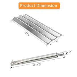 Zemibi Grill Replacement Part for Broil King 9215-54 9221-54 9221-64 9221-67 9235-24 Baron 320 Baron 420 Baron 440 Baron 490 Baron 540 Baron 590, Baron 340, Stainless Steel Heat Plate and Grill Burner