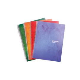 Clairefontaine 560C Spiral Notebook Calligraphe with Double Spiral DIN A4+ 24 x 32 cm 90 Sheets Squared 70 g Assorted Colours Pack of 1