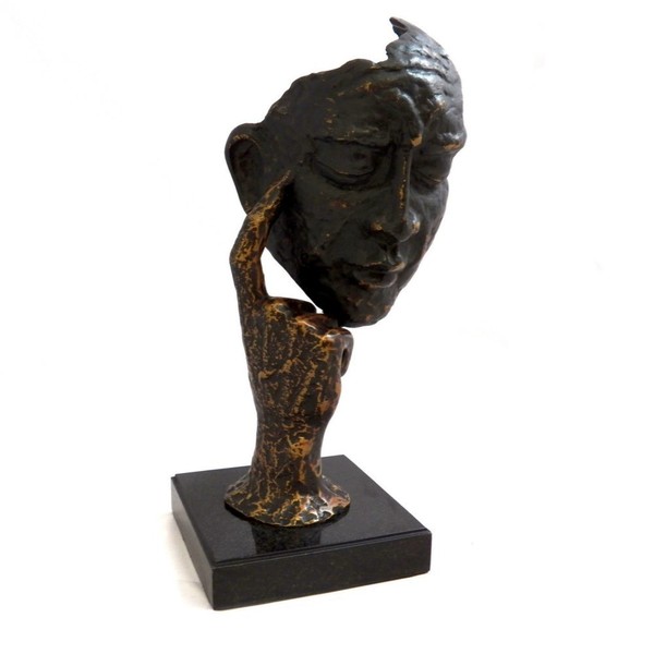 Bey-Berk 12H in. Thinking Man Sculpture