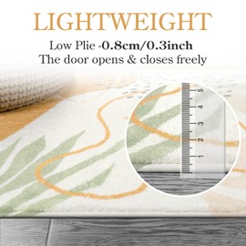 Lahome Boho Round Rugs - 6Ft Round Rug Washable Soft Circle Rugs for Living Room Non-Slip Ultra-Thin Large Round Dining Room Rug, Botanical Print Floor Throw Round Carpet for Bedroom Office Dorm Sofa