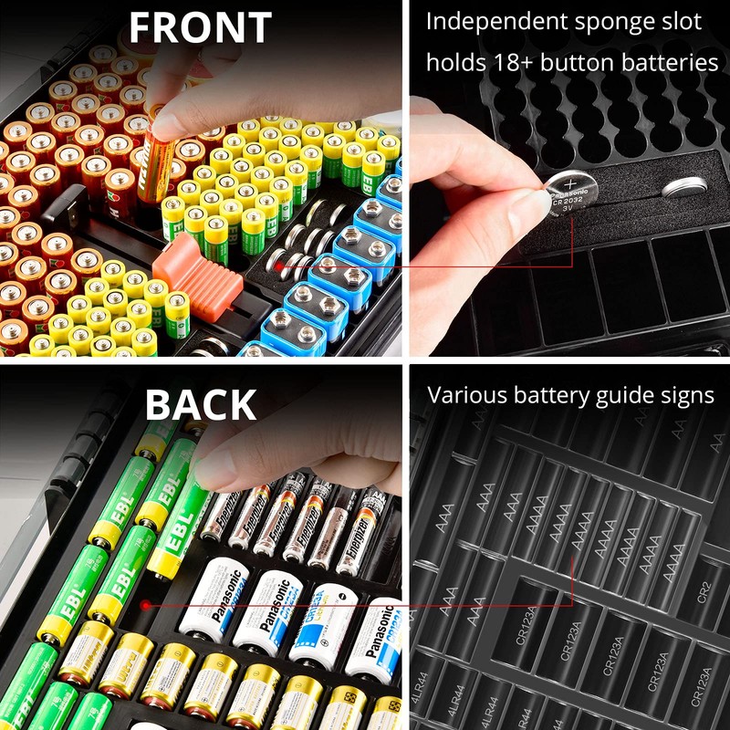 Aptbyte Battery Organizer Storage Holder Box Case with Tester- 269