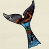 Tattoo Whale Tail Embroidered Iron On Sew On Patch