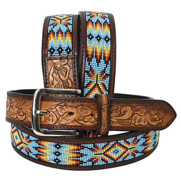 HILASON Western Genuine Leather Belt for Men Women Cowboy Cowgirl
