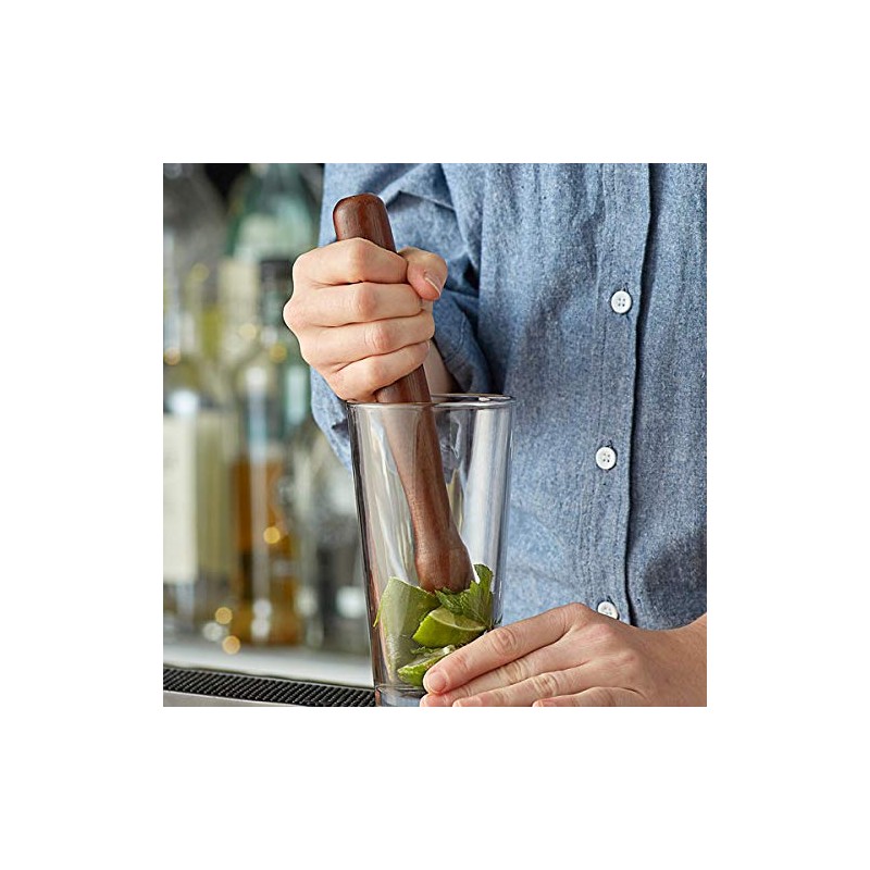 (Pack of 6) Wooden Muddler for Cocktails Flat Head Bar