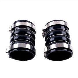 ASYXPCRH ID 4 Inch Silicone Charge Air Intercooler Hump Heavy Duty Hose Pipe Boot with 4 × T-Bolt Clamps Set Cooler Intake Kit Turbo Coupler CAC Red 4" × 8" 2 PCS Black