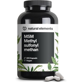 MSM Capsules, 365 Vegan Capsules, Laboratory Tested, 1600 mg, Methylsulfonylmethane (MSM) Powder per Daily Dose, No Magnesium Stearate, High Dose, Produced in Germany