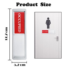 Vacant Occupied Door Sign, Vacant/Occupied Sliding Door Sign Restroom Sign Toilet Signs Privacy Sign, Sliding Door Sign for Home Office Restroom Conference, Silver, 1 Pack