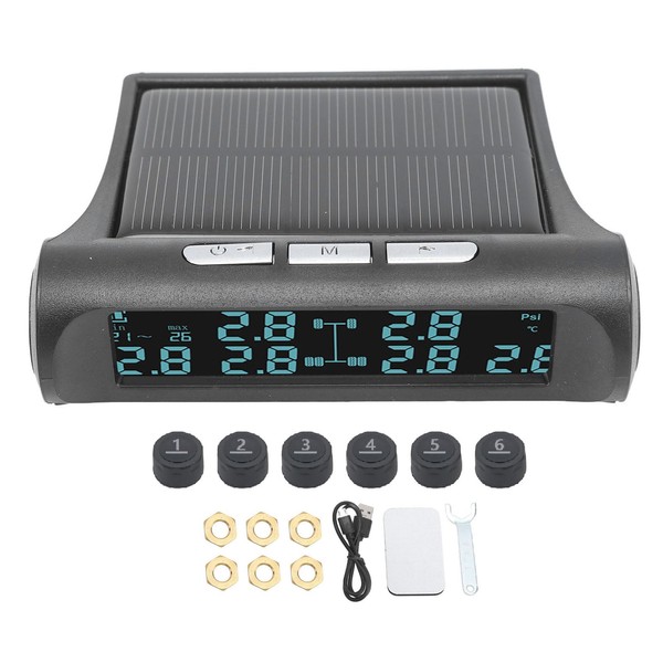RV Tire Pressure Monitoring System, USB and Solar Power TPMS