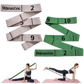 Yoga Stretch Strap with 10 Loops – Elastic Pilates Band for Flexibility Training, Dance, Gym, Rehab, Durable & Breathable Nylon Spandex