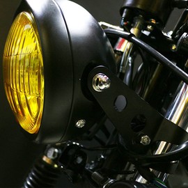 Baetlite 160mm Glass Lens Vintage Suzuki Yamaha Honda Kawasaki General Purpose (Silver/Yellow Lens)