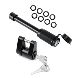 Cenipar Trailer Hitch Lock Receiver Long Hitch Pin 5/8 Inch Diameter 4 Inch Long for Truck Car and Boat Fits Class III, IV, V Hitches Towing Locks, 1/4” Dia Trailer Coupler Lock with 3/4” Inch Span