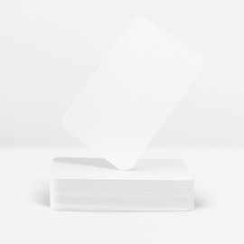 Purple Q Crafts Small White Business Cards 100 Pack 3.5"x2.2", Rounded Edge Small Index Cards