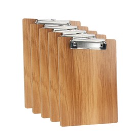 DONGLI 5 Pack A5 Clipboard,Wooden Clipboards with Low Profile Clip and Hanging Hole,Clip Board Hardboard