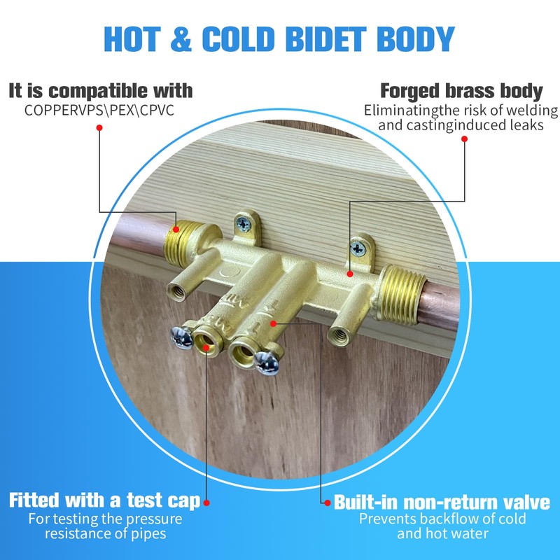 Brushed Nickel Handheld Warm Water Bidet Sprayer Mounted on The
