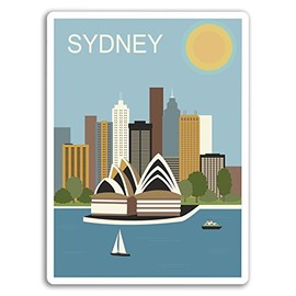 2 x Sydney Australia Vinyl Stickers - Car Van Tool Box Luggage #10927 (Normal Sticker, 10cm Tall)