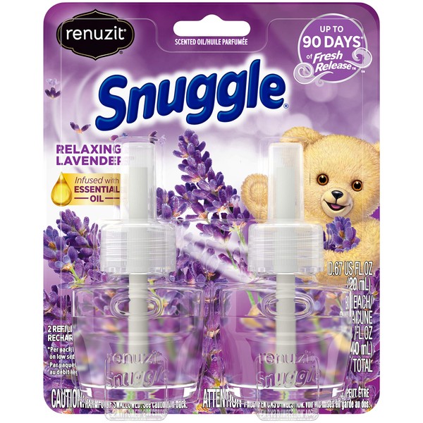 Renuzit Snuggle Scented Oil Refill for Plugin Air Fresheners, Relaxing Lavender, 2 Count (Pack of 1)