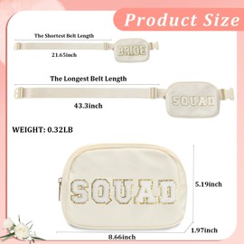 Lamyba Bachelorette Party for Bridesmaid Gifts, Maid of Honor Gifts for Bridal Shower Party Wedding day, Squad Fanny Pack for Bachelorette Party Favors Decorations, Beige Belt Crossbody Bag