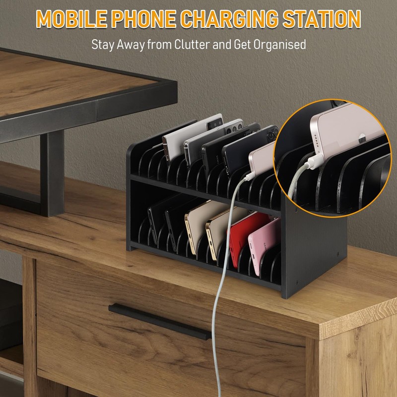 Ozzptuu Cell Phone Storage Classroom Cell Phone Holder Adjustable Wooden