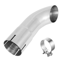 YRAG-PART 2.5 Inch Inlet Turn Down Exhaust Tip, Universal Stainless Steel Exhaust Tips with Clamp,9 Inch Overall Length (2.5")