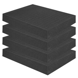 SYAOYI Pick Apart Foam Inserts for Cases, 4 Pcs Pick and Pluck Foam 16 x 12 x 2 Inch, Pre-Cubed Polyethylene Foam Sheet for Storage Drawer Tool Board Game Box Cases