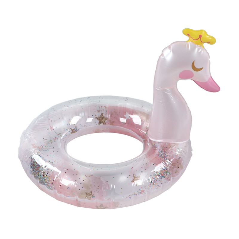 Inflatable Swimming Ring with Sequins Thickened PVC Kids Pool Float