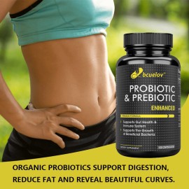 Bcuelov Probiotic and prebiotic capsules - promote gut health, immune system support